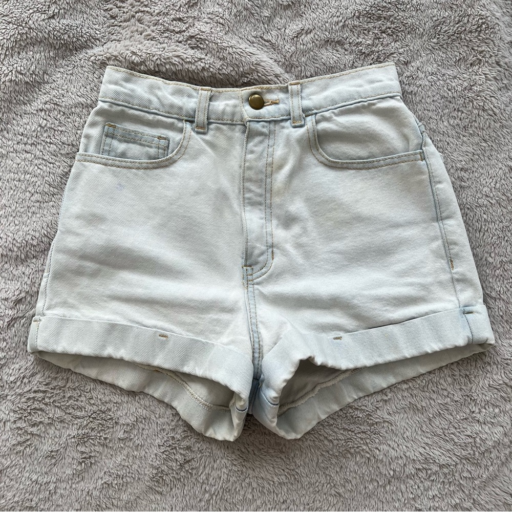American Apparel Light Wash Denim Shorts